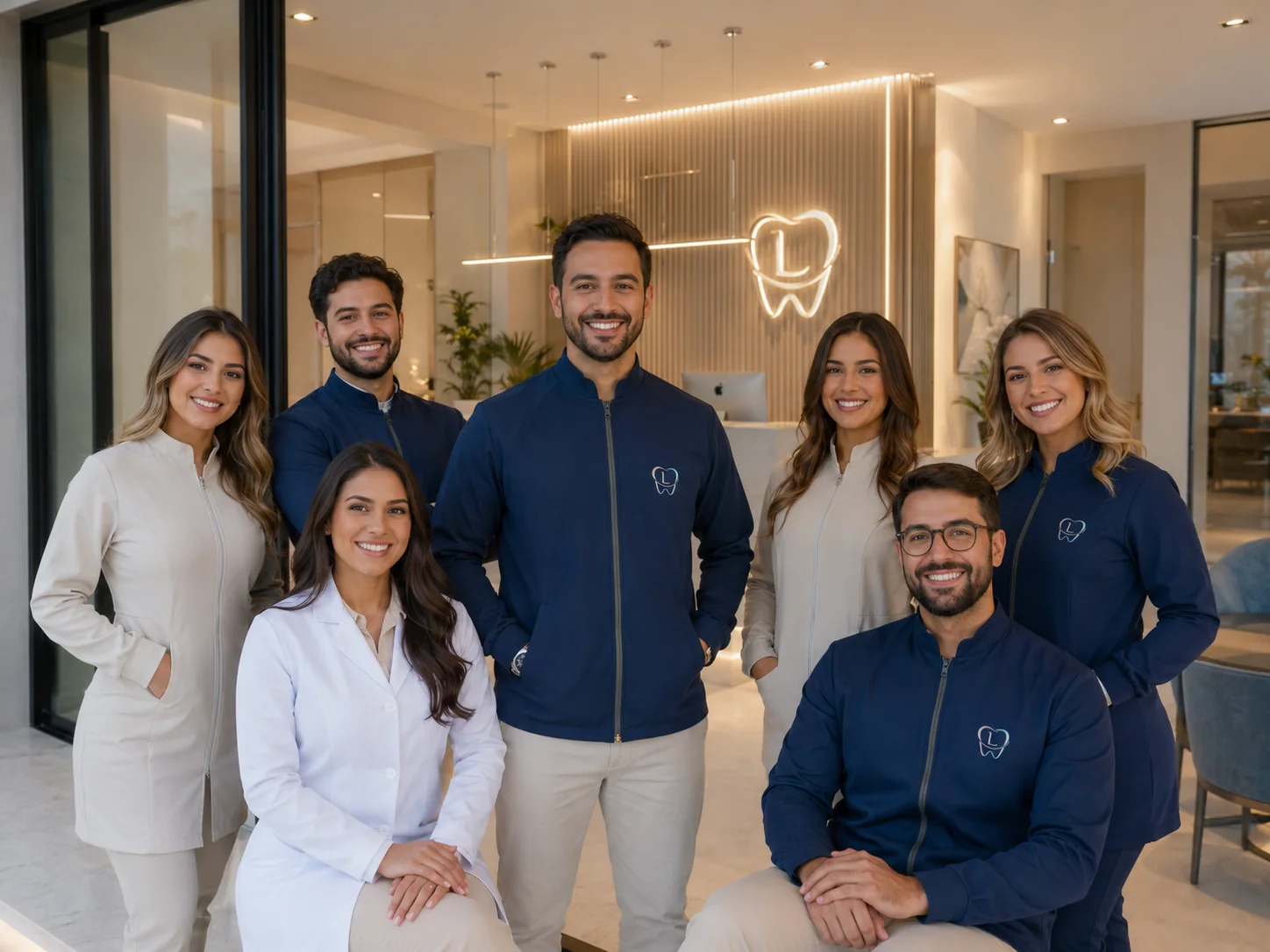 Equipe odontológica da clínica